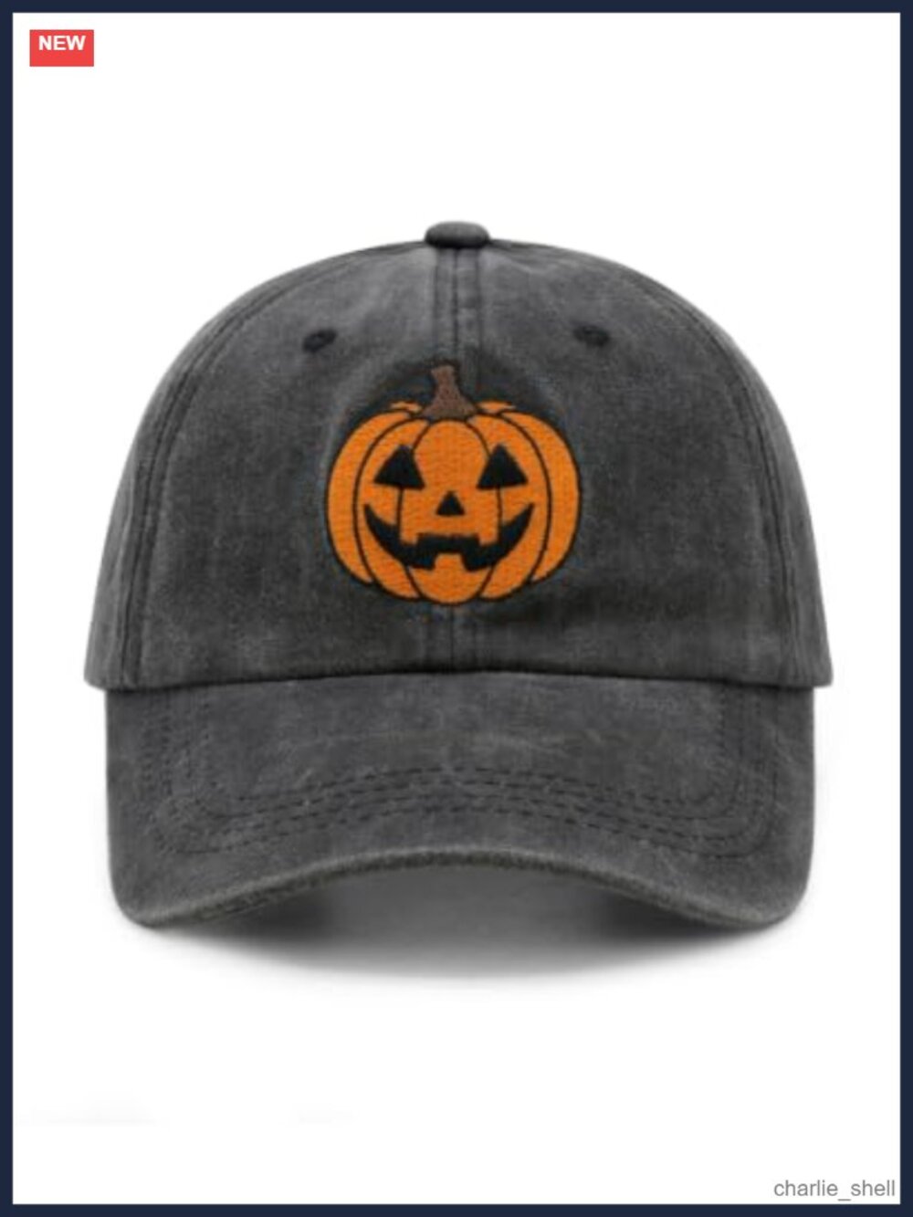 Halloween Pumpkin Face Embroidered Baseball Cap Adjustable